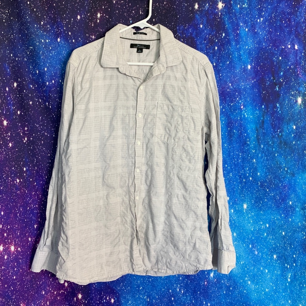 Mark Anthony- Gray Square Patterned Button Down
